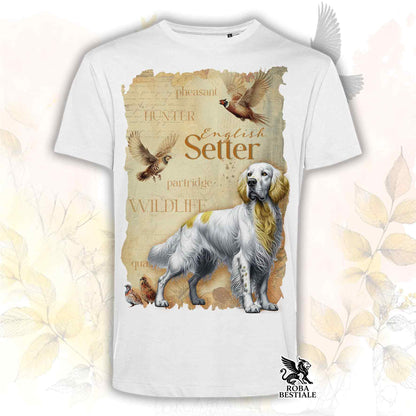 T-Shirt FIELD LEGACY - SETTER INGLESE Lemon Belton - Bianca o Beige, da Uomo o da Donna - dalla XS alla 5XL