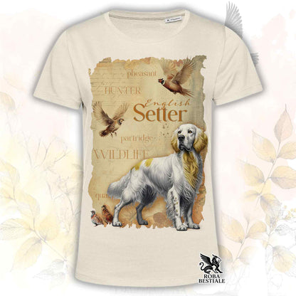 T-Shirt FIELD LEGACY - SETTER INGLESE Lemon Belton - Bianca o Beige, da Uomo o da Donna - dalla XS alla 5XL