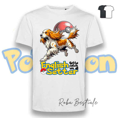 T-Shirt POKEMON - SETTER INGLESE Orange Belton - Uomo o Donna, Bianca o Nera - dalla XS alla 5XL