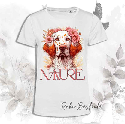 T-Shirt NATURE - SETTER INGLESE Orange Belton - Nera o Bianca - Uomo o Donna, dalla XS alla 5XL