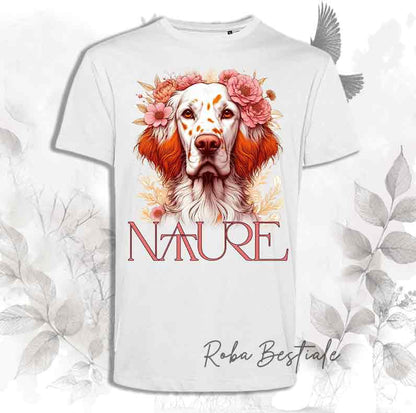T-Shirt NATURE - SETTER INGLESE Orange Belton - Nera o Bianca - Uomo o Donna, dalla XS alla 5XL