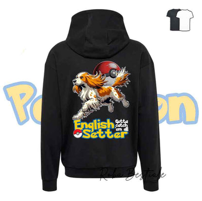 Felpa POKEMON - SETTER INGLESE Orange Belton - Unisex - Grigia o Nera - dalla XS alla 3XL