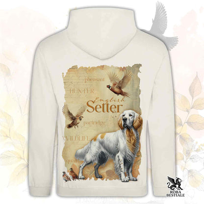 Felpa FIELD LEGACY - SETTER INGLESE Orange Belton - Con Cappuccio e Tasconi, Unisex - dalla XS alla 3XL