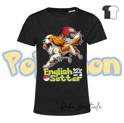 T-Shirt POKEMON - SETTER INGLESE Orange Belton - Uomo o Donna, Bianca o Nera - dalla XS alla 5XL