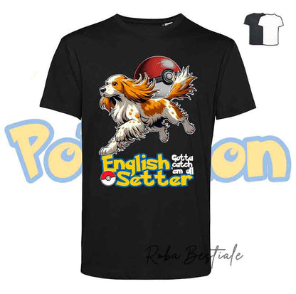 T-Shirt POKEMON - SETTER INGLESE Orange Belton - Uomo o Donna, Bianca o Nera - dalla XS alla 5XL