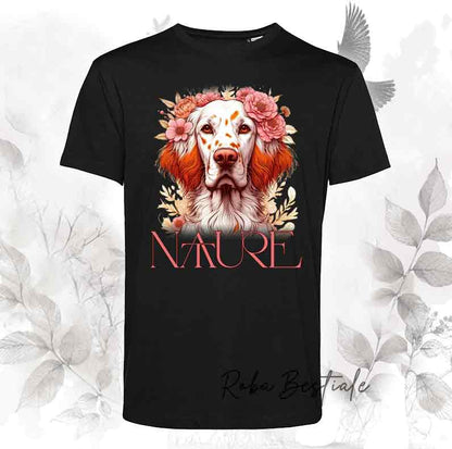 T-Shirt NATURE - SETTER INGLESE Orange Belton - Nera o Bianca - Uomo o Donna, dalla XS alla 5XL