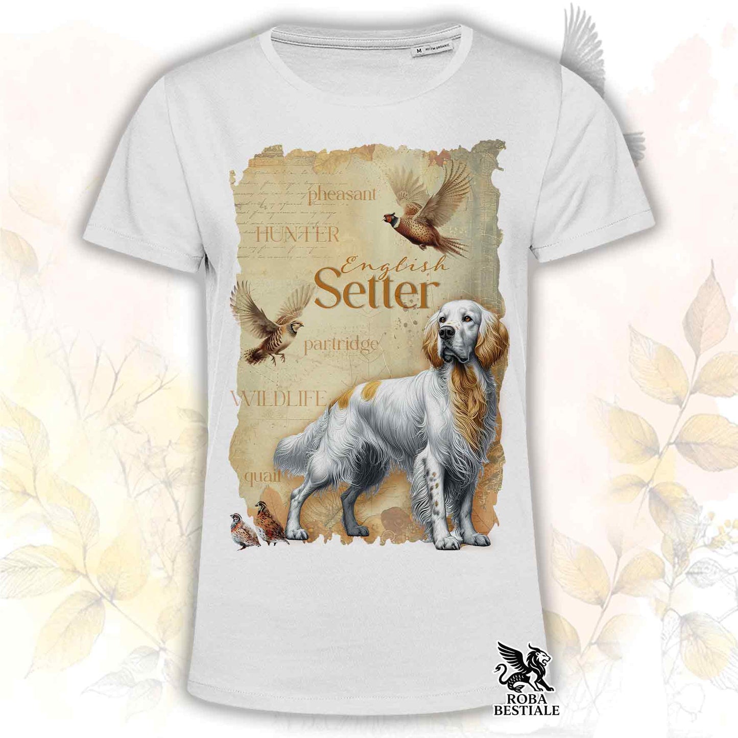T-Shirt FIELD LEGACY - SETTER INGLESE Orange Belton - Bianca o Beige, da Uomo o da Donna - dalla XS alla 5XL
