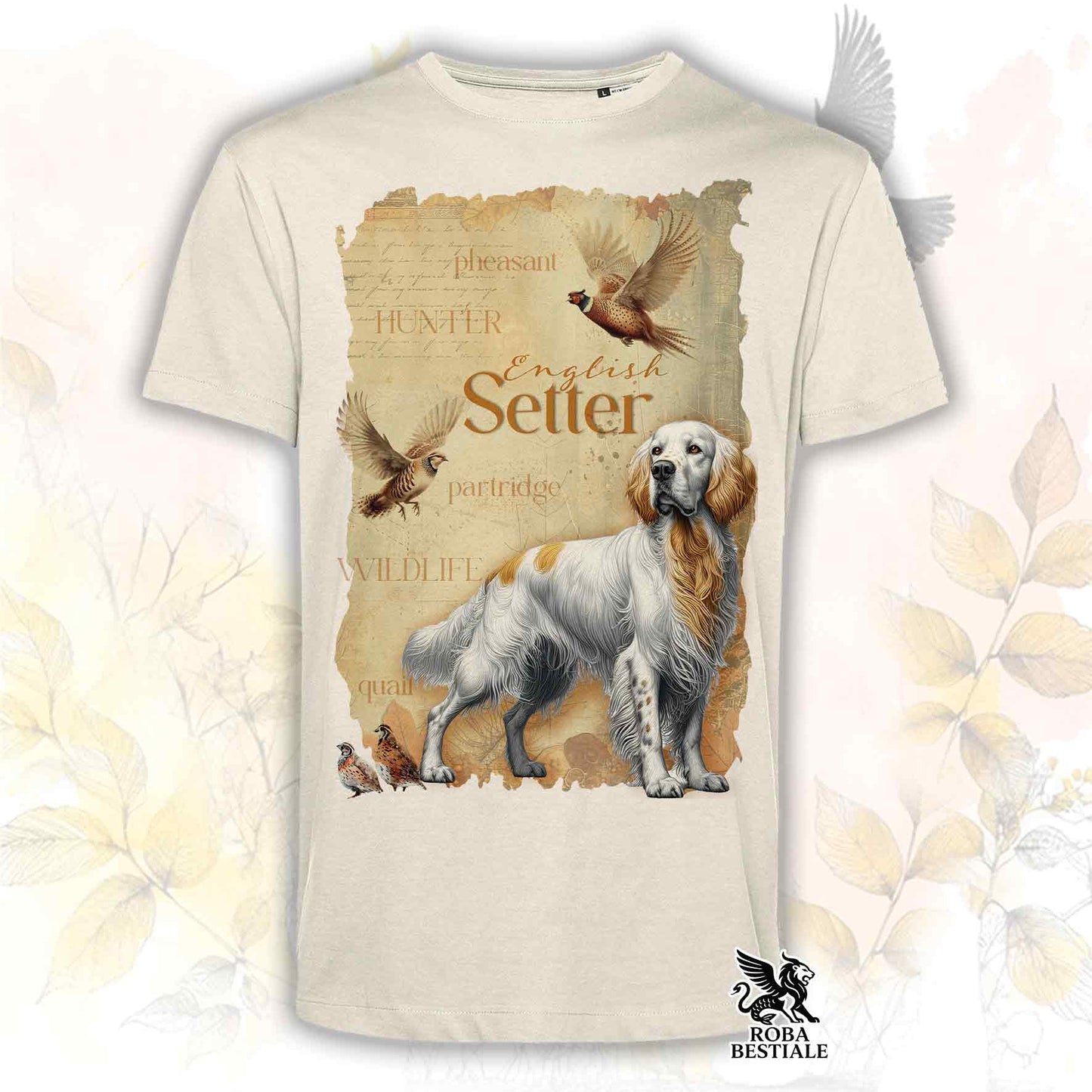 T-Shirt FIELD LEGACY - SETTER INGLESE Orange Belton - Bianca o Beige, da Uomo o da Donna - dalla XS alla 5XL