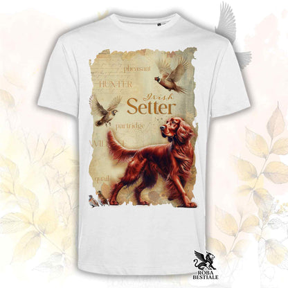T-Shirt FIELD LEGACY - SETTER IRLANDESE Rosso - Bianca o Beige, da Uomo o da Donna - dalla XS alla 5XL