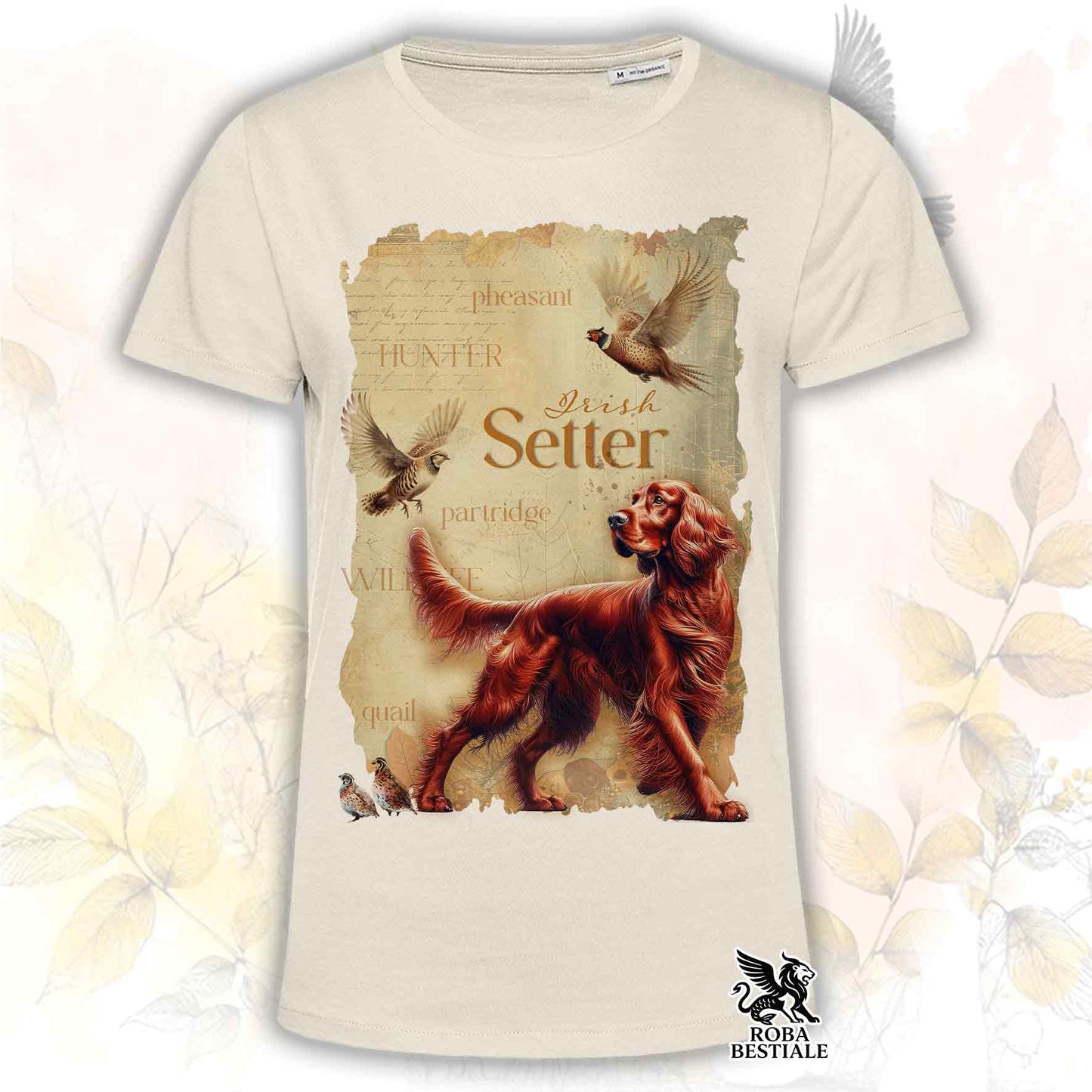 T-Shirt FIELD LEGACY - SETTER IRLANDESE Rosso - Bianca o Beige, da Uomo o da Donna - dalla XS alla 5XL