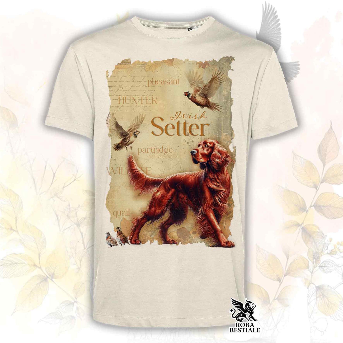 T-Shirt FIELD LEGACY - SETTER IRLANDESE Rosso - Bianca o Beige, da Uomo o da Donna - dalla XS alla 5XL