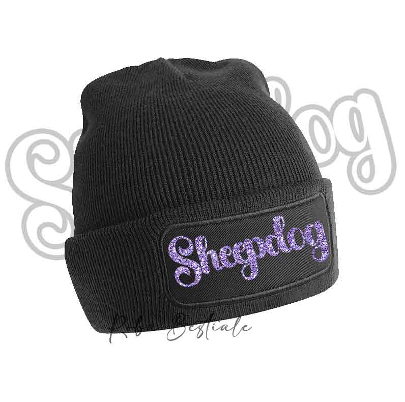 Beanie SHEEPDOG - Winter Hat BLACK, BLUE NAVY or BABY PINK - Writing in color of your choice
