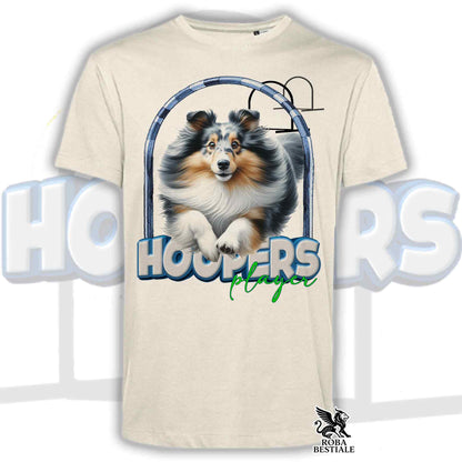 T-Shirt HOOPERS Player - SHETLAND SHEEPDOG Blue Merle - Bianca o Beige, da Uomo o da Donna - dalla XS alla 5XL