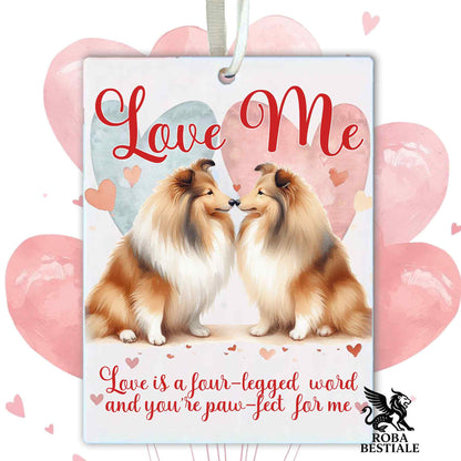 Deodorante Auto LOVE ME - SHETLAND SHEEPDOG Fulvo Zibellino - In Feltro, con cordino - 7,5 x 10 cm