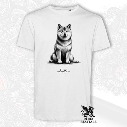 DOODLE T-Shirt - SHIBA INU - White or Beige, for Men or Women - from XS to 5XL