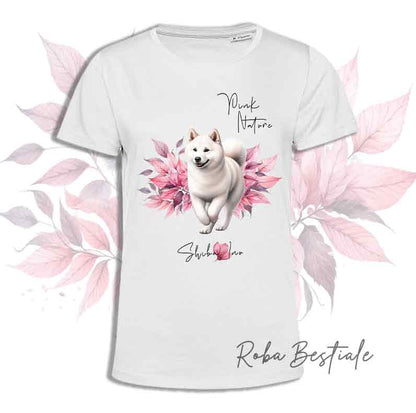 T-Shirt SHIBA INU Bianco - Collezione Pink Nature