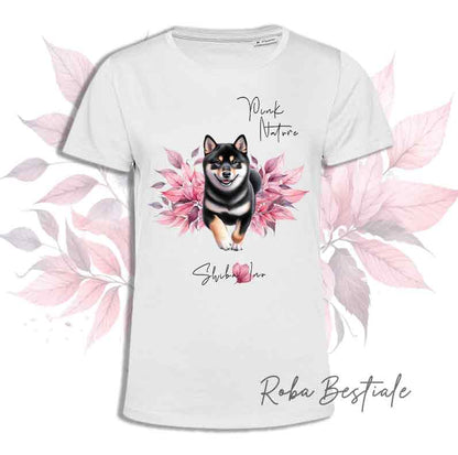 T-Shirt SHIBA INU Black Tricolor - Collezione Pink Nature