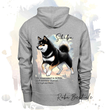 Felpa BEHAVIOR - SHIBA INU Black Tricolor - Standard FCI - Unisex - Grigia - dalla XS alla 3XL