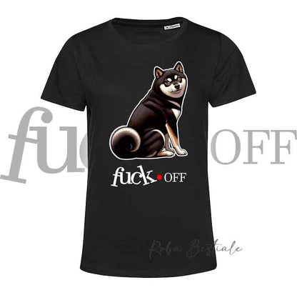 T-Shirt F**K OFF - SHIBA INU Black Tricolor - Bianca o Nera - Uomo o Donna - dalla XS alla 5XL