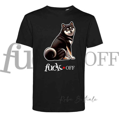 T-Shirt F**K OFF - SHIBA INU Black Tricolor - Bianca o Nera - Uomo o Donna - dalla XS alla 5XL