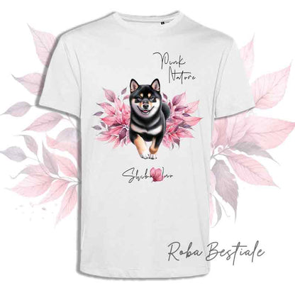 T-Shirt SHIBA INU Black Tricolor - Collezione Pink Nature