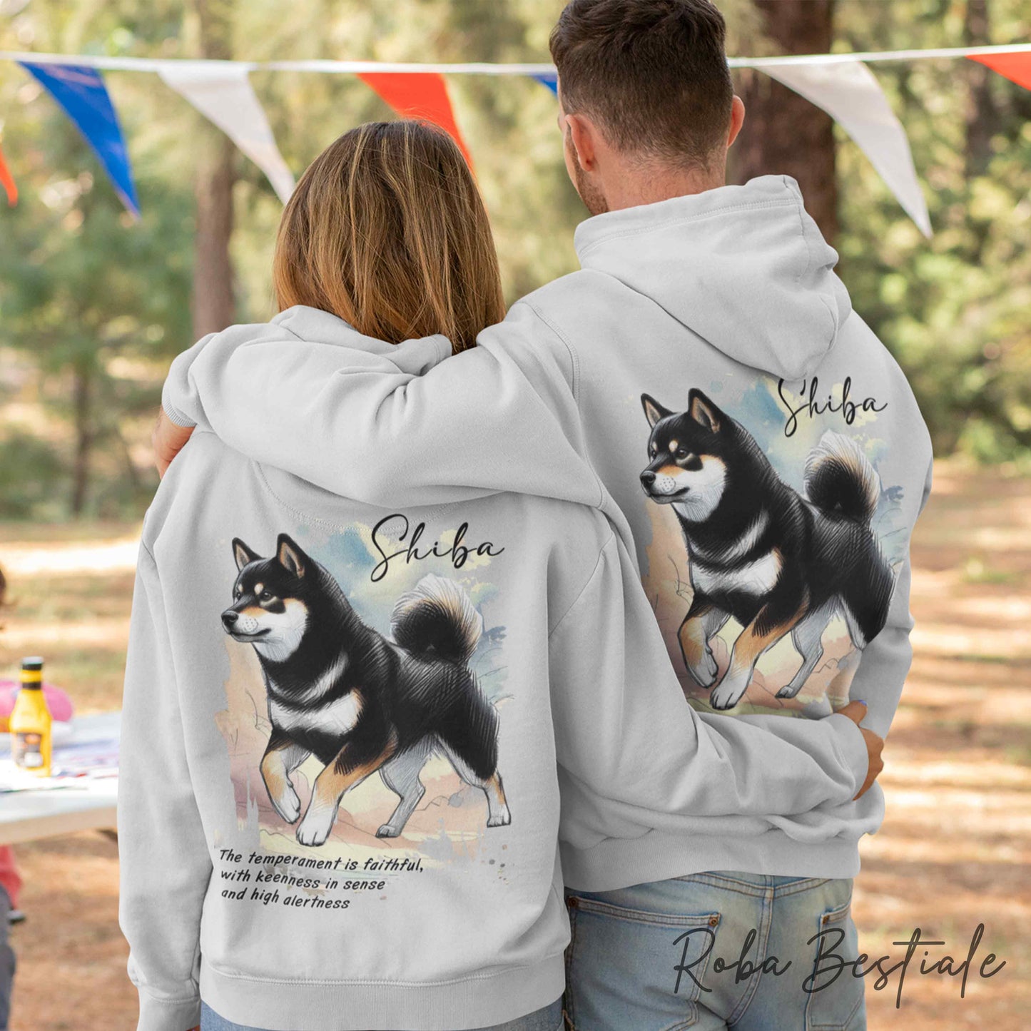 Felpa BEHAVIOR - SHIBA INU Black Tricolor - Standard FCI - Unisex - Grigia - dalla XS alla 3XL