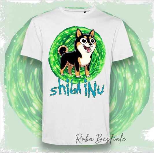 RICK &amp; MORTY T-Shirt - SHIBA INU Black &amp; Tan