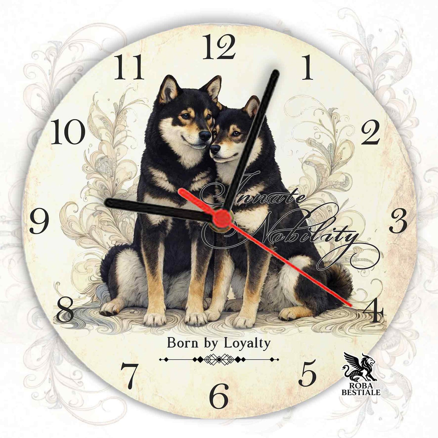 Orologio da Muro NOBILITY - SHIBA INU Nero Focato - in MDF - diametro 20 o 30 cm