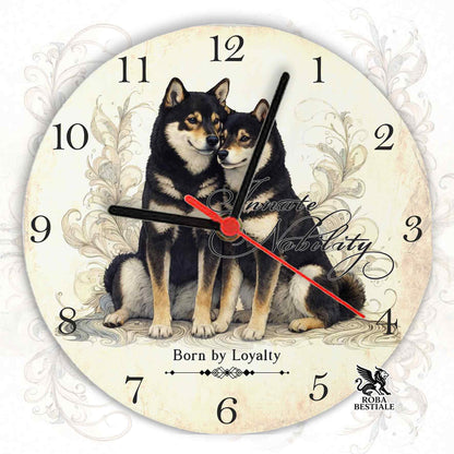 Orologio da Muro NOBILITY - SHIBA INU Nero Focato - in MDF - diametro 20 o 30 cm