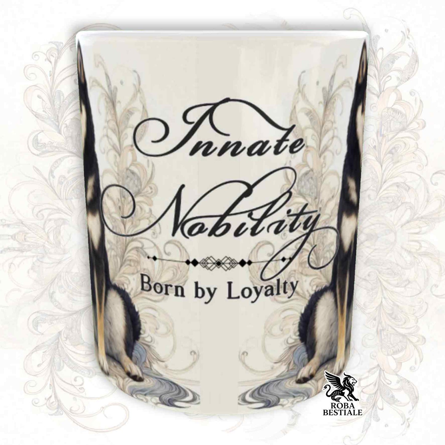 Tazza NOBILITY - SHIBA INU Nero Focato - Manico ORO - 330 ml - in Ceramica
