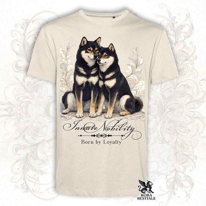 T-Shirt NOBILITY - SHIBA INU Nero Focato - Bianca o Beige, da Uomo o da Donna - dalla XS alla 5XL