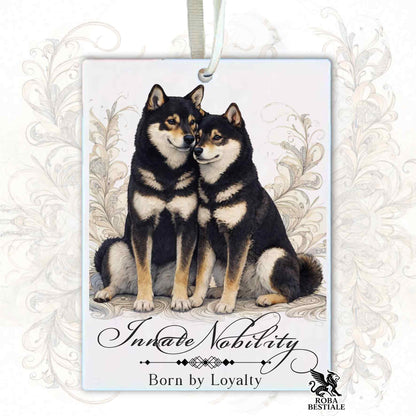 Profumatore NOBILITY - SHIBA INU Nero Focato - In Feltro, con cordino - 7,5 x 10 cm