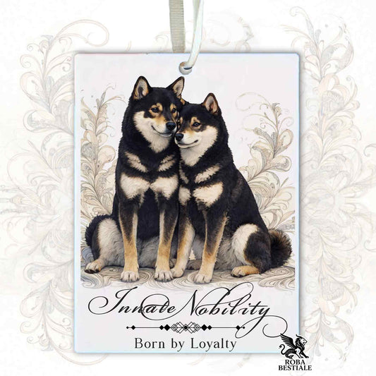 Profumatore NOBILITY - SHIBA INU Nero Focato - In Feltro, con cordino - 7,5 x 10 cm