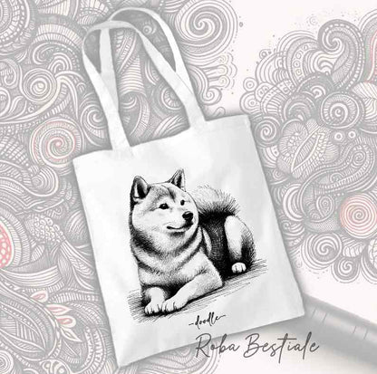 Shopper DOODLE - SHIBA INU Rosso