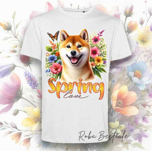 SPRING LOVE T-Shirt - SHIBA INU Red