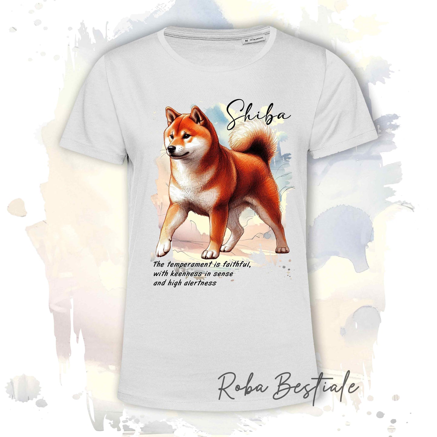 T-Shirt BEHAVIOR - SHIBA INU Rosso - Standard FCI - 100% Cotone - dalla XS alla 5XL