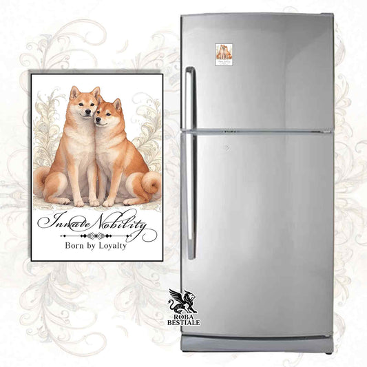 Calamita NOBILITY - SHIBA INU Rosso - in MDF - 7x5 cm
