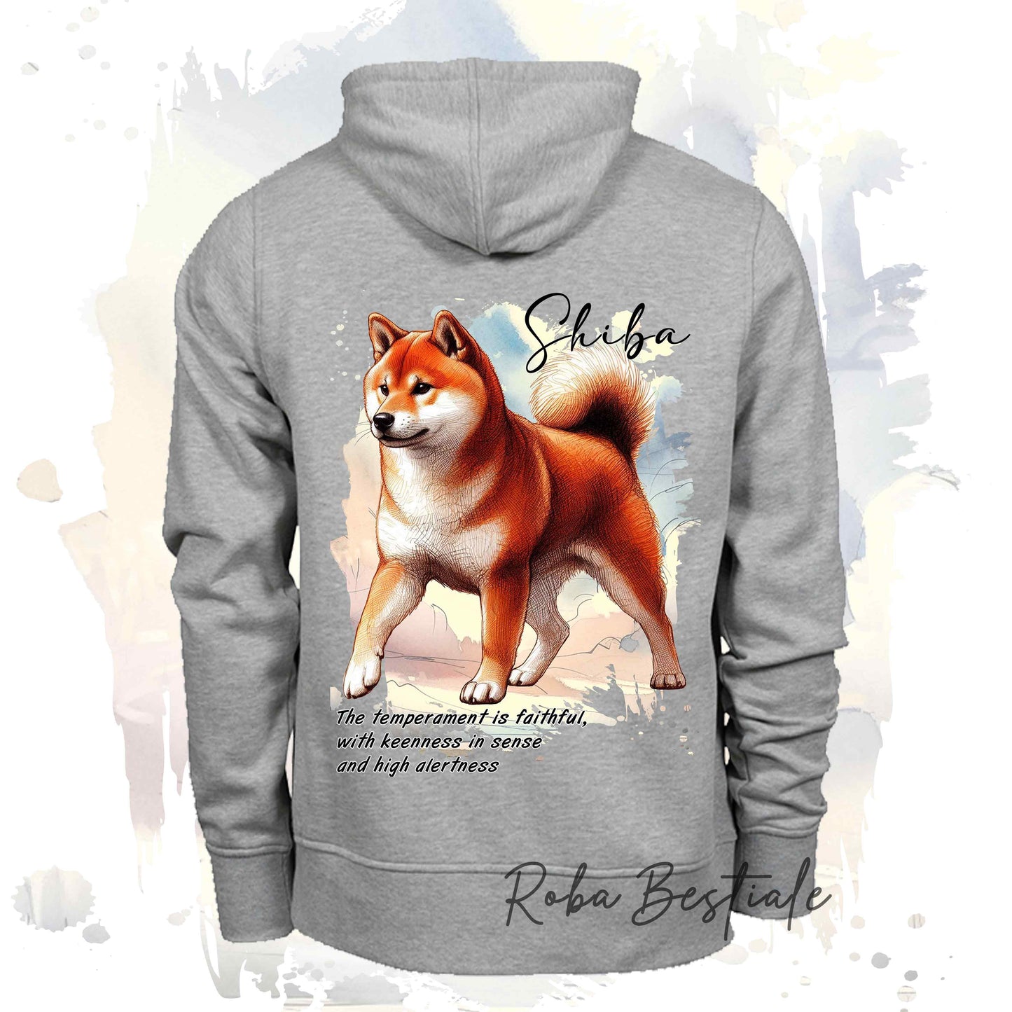 Felpa BEHAVIOR - SHIBA INU Rosso - Standard FCI - Unisex - Grigia - dalla XS alla 3XL
