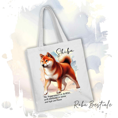 Shopper BEHAVIOR - SHIBA INU Rosso - Standard FCI - Diversi colori disponibili, 100% Cotone