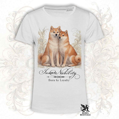 T-Shirt NOBILITY - SHIBA INU Rosso - Bianca o Beige, da Uomo o da Donna - dalla XS alla 5XL