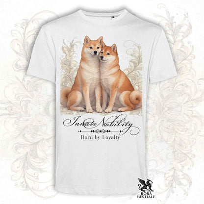 T-Shirt NOBILITY - SHIBA INU Rosso - Bianca o Beige, da Uomo o da Donna - dalla XS alla 5XL