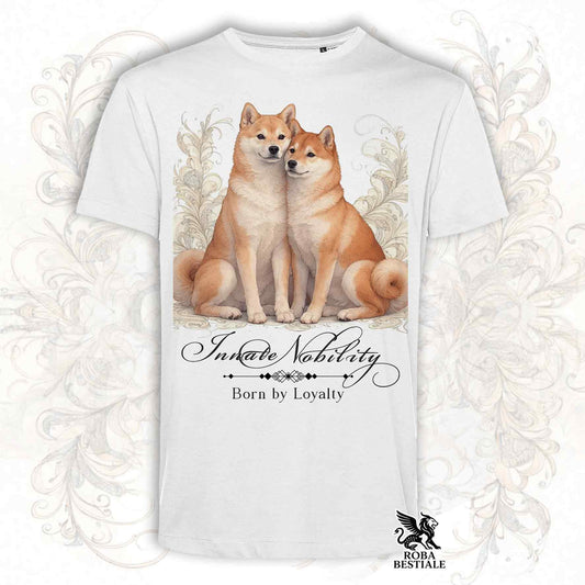 T-Shirt NOBILITY - SHIBA INU Rosso - Bianca o Beige, da Uomo o da Donna - dalla XS alla 5XL