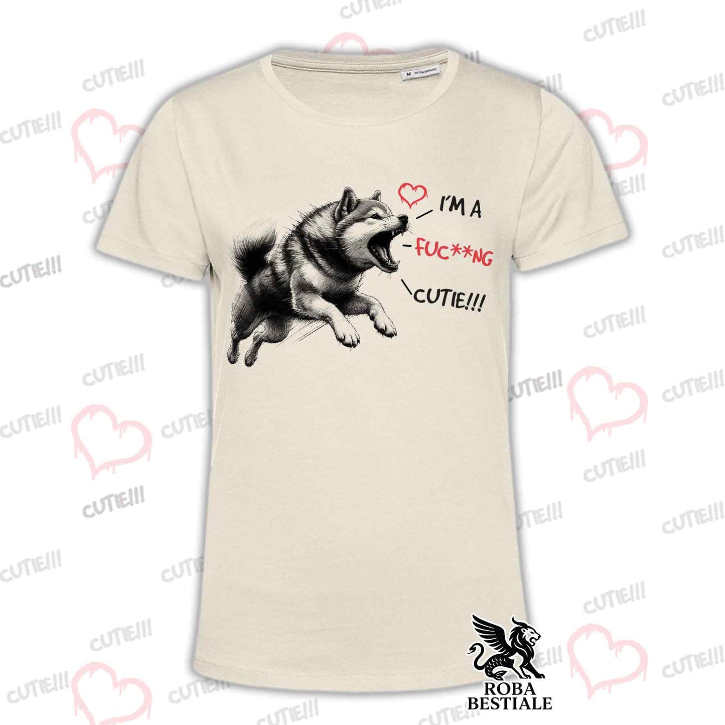 T-Shirt CUTIE - SHIBA INU Rosso - Bianca o Beige, da Uomo o da Donna - dalla XS alla 5XLL