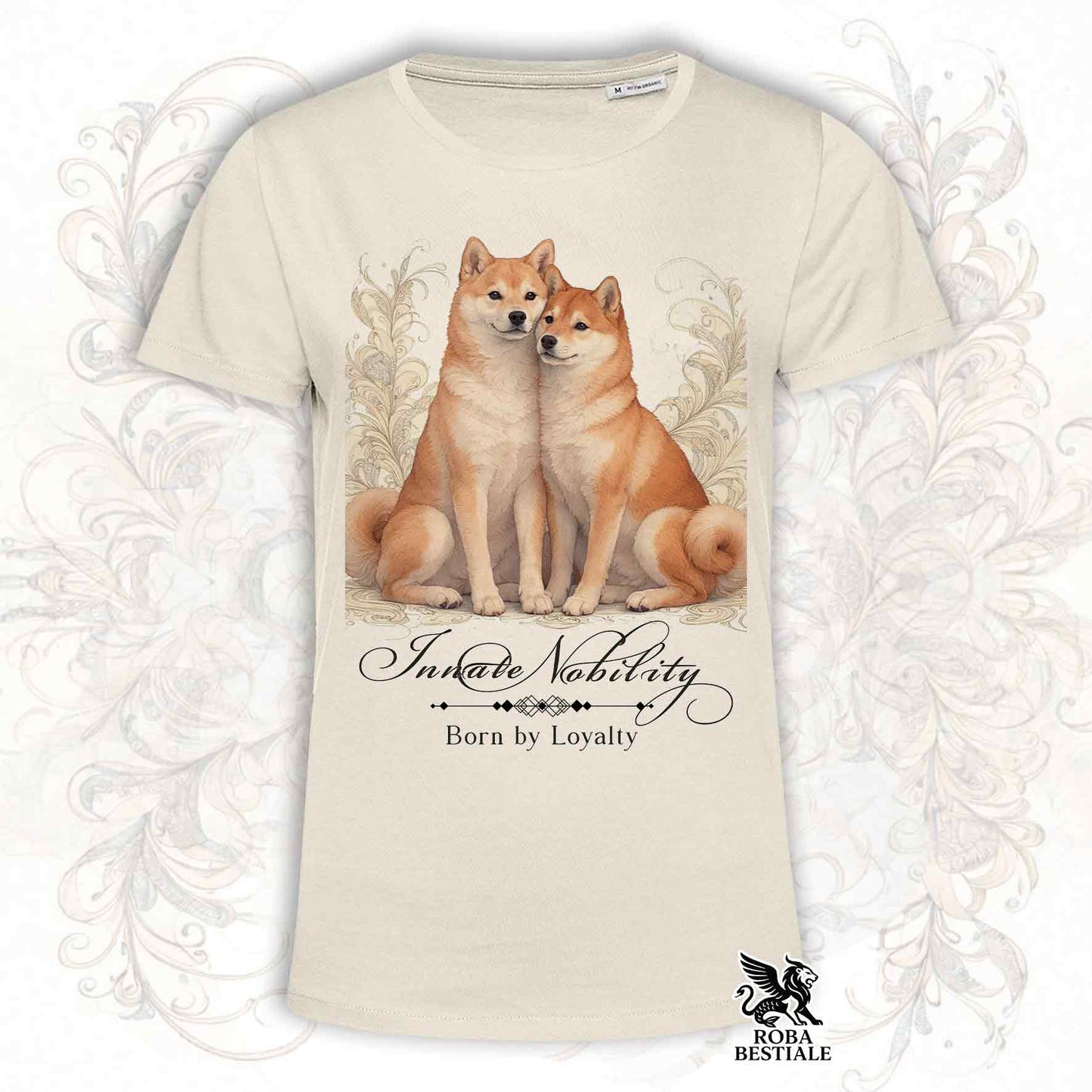 T-Shirt NOBILITY - SHIBA INU Rosso - Bianca o Beige, da Uomo o da Donna - dalla XS alla 5XL