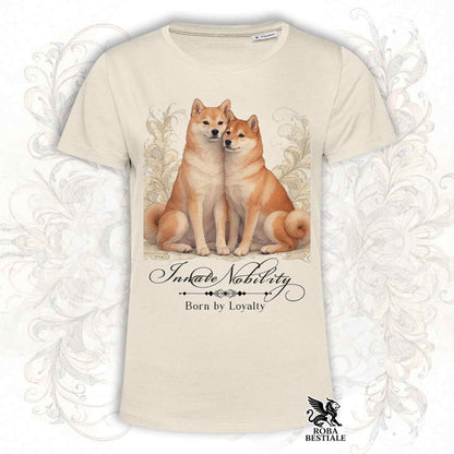T-Shirt NOBILITY - SHIBA INU Rosso - Bianca o Beige, da Uomo o da Donna - dalla XS alla 5XL