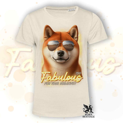 TOO FABULOUS T-Shirt - Red SHIBA INU - White or Beige, for Men or Women - from XS to 5XL