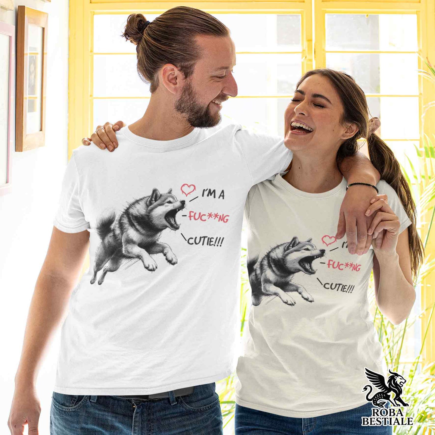 T-Shirt CUTIE - SHIBA INU Rosso - Bianca o Beige, da Uomo o da Donna - dalla XS alla 5XLL