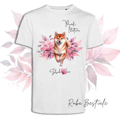 T-Shirt SHIBA INU Rosso - Collezione Pink Nature
