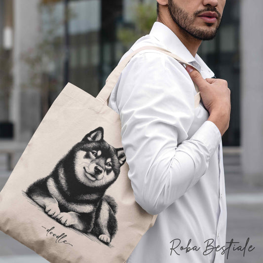 DOODLE Shopper - SHIBA INU Black Tricolor