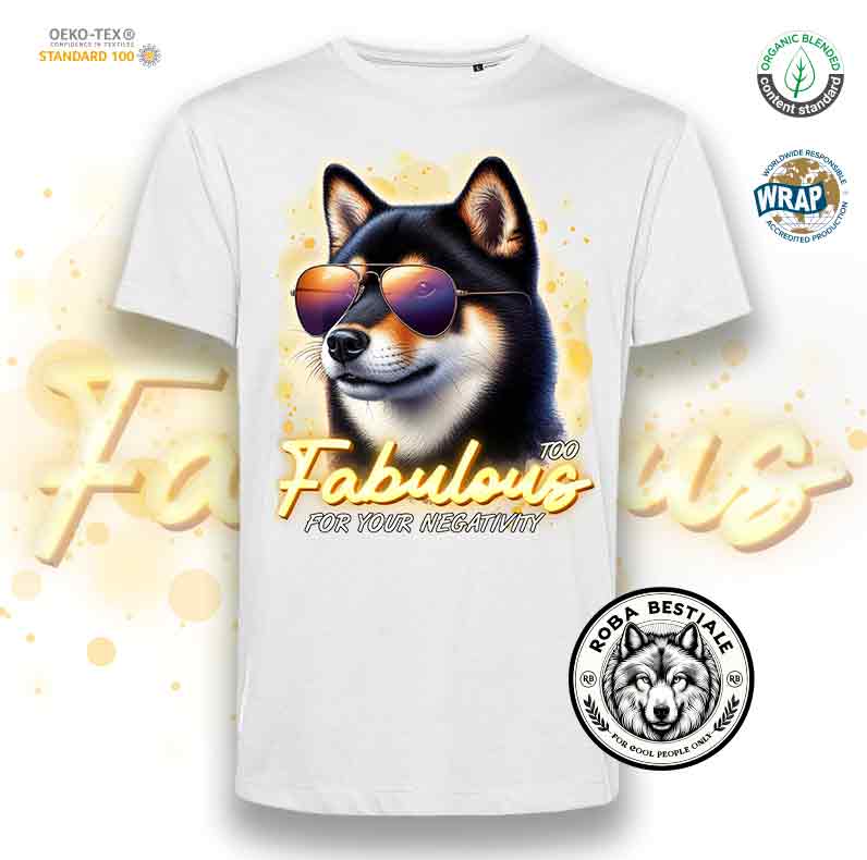 T-Shirt TOO FABULOUS - SHIBA INU Black Tricolor